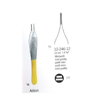 TC-FORCEPS, MICRO-ADSON, 1X2 T., 12CM